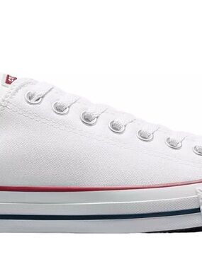 Converse Kids White Low-Top Sneakers with Red & Black Trim